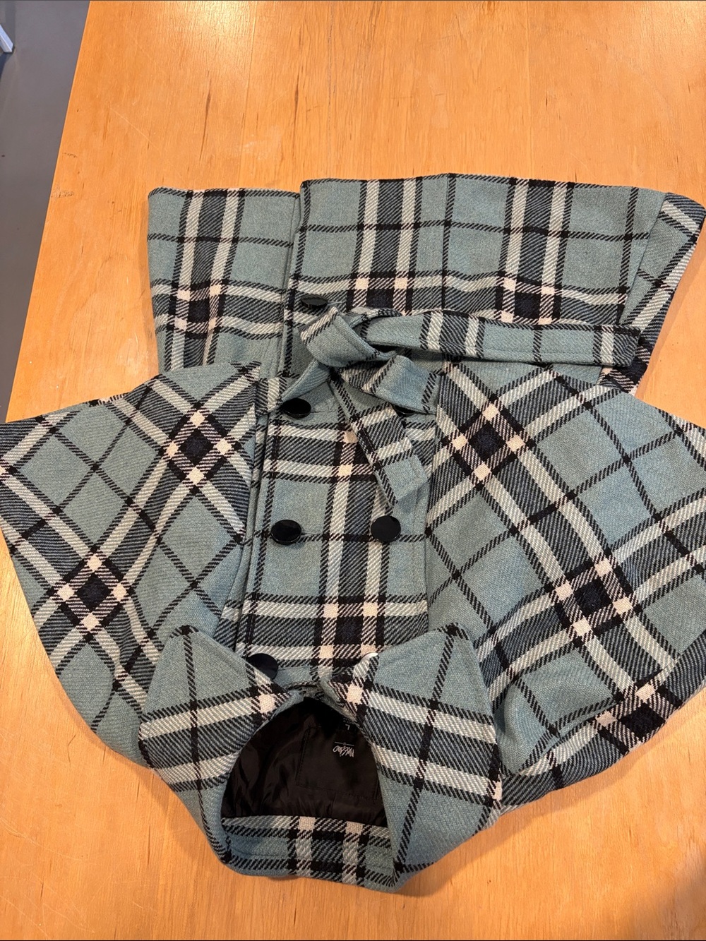 Mossimo Supply Co. ~ UniPlaid Unique Coat Aqua Teal Black